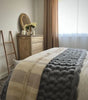 Woven Jacquard Striped End of Bed Throw 100% Cotton