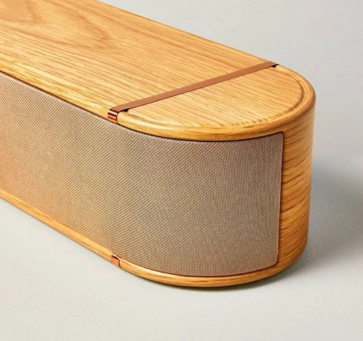 Wood & Brass Finish Dolby Digital Sound Bar Speaker