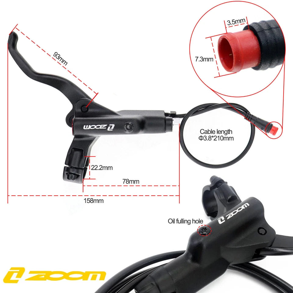 E-Bike Red Hydraulic Disc Brake 4-Piston Caliper w/Power-Off MTB