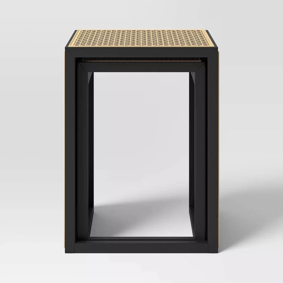 Nesting Accent Table Black/Natural 1-Piece