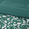 7pc Queen Floral Printed Microfiber Reversible Comforter & Sheets Set Dark