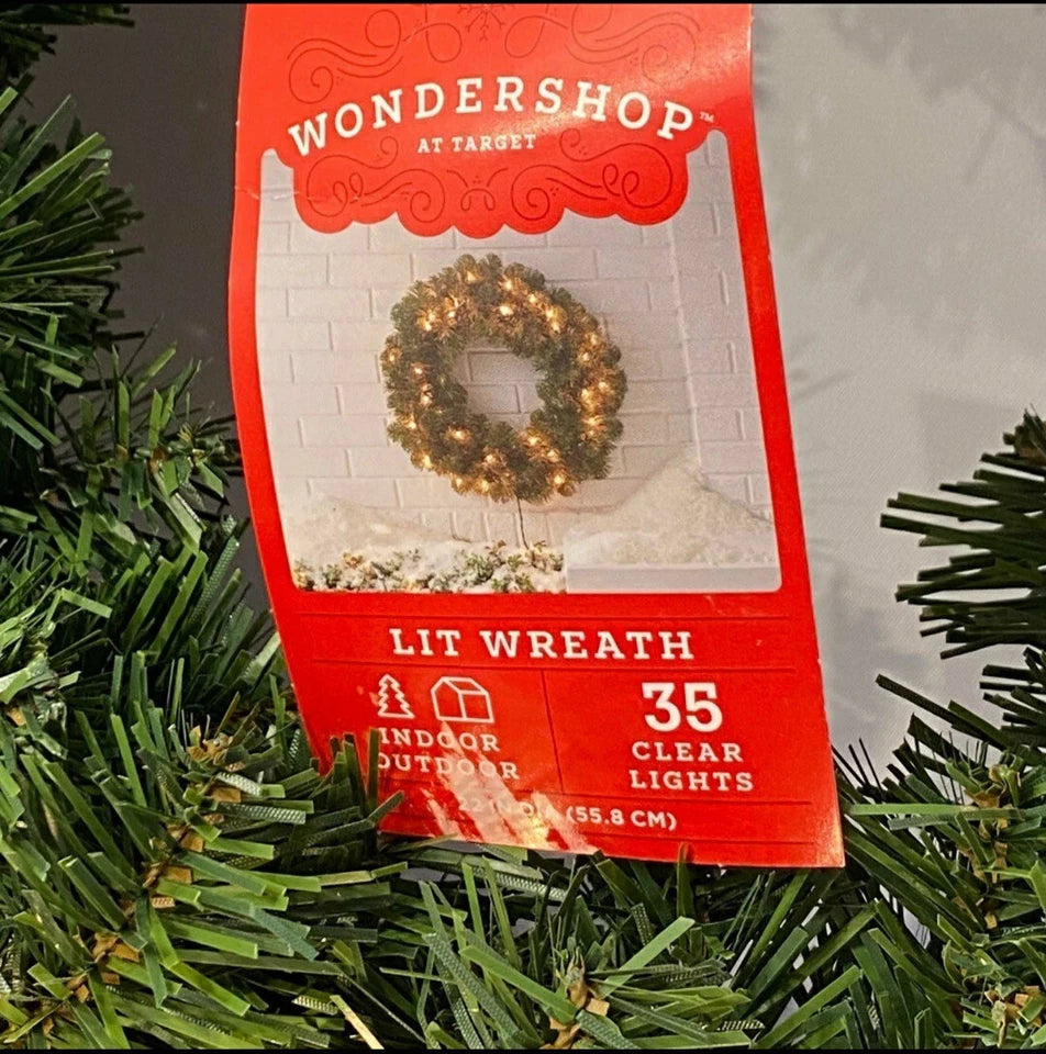 Lit Christmas Wreath