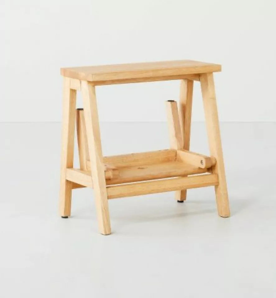 Wood Kitchen Step Stool Natural