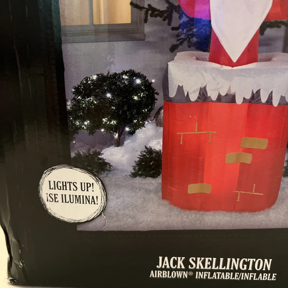 Animated Christmas Airblown Inflatable Jack Skellington in Chimney, final cut