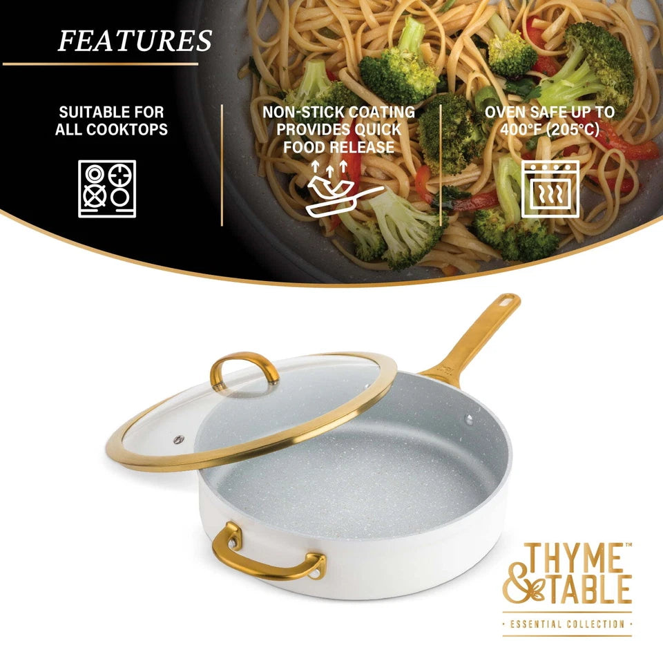 Thyme & Table Non-Stick Supreme Saute Pan, Cream