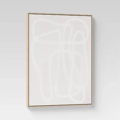 (Set of 2) Line Drawing Wall Canvases Gray/White