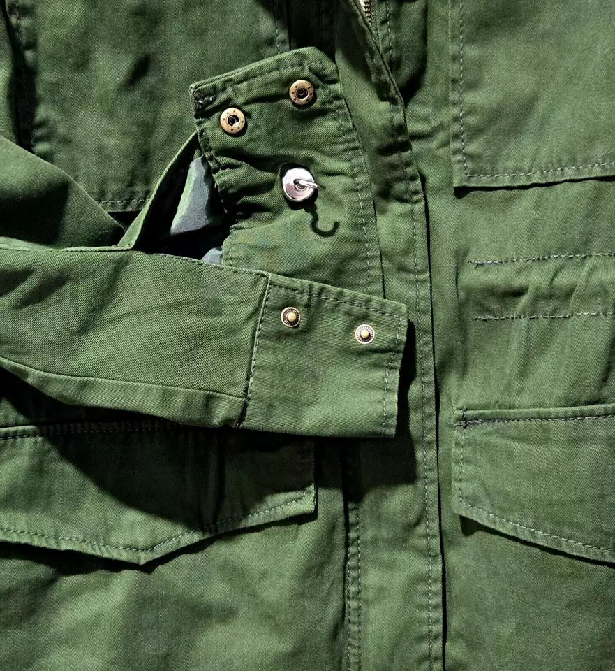 Women's Dark Green Full Zip Utility Military Field Jacket