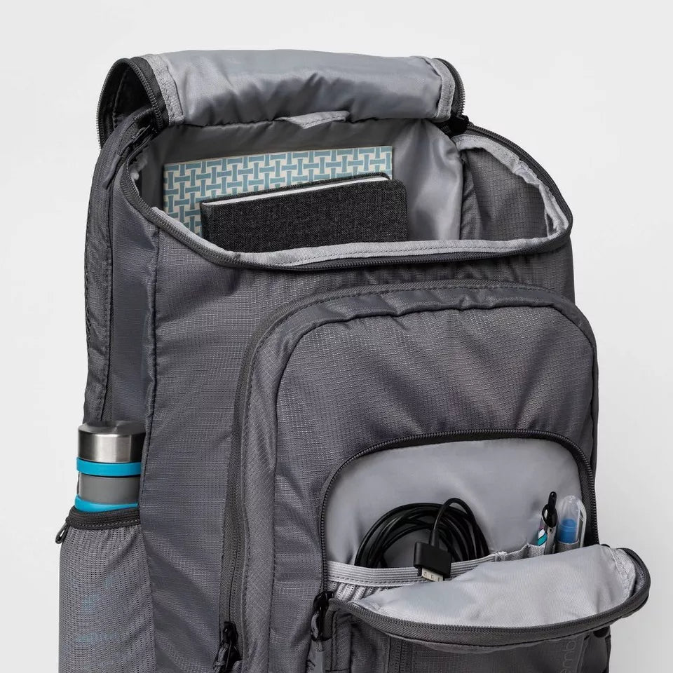Elite Top Opening Large Capacity School Backpack Fits Laptop, Gray