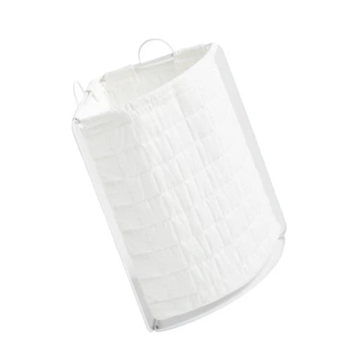 Quilted Collapsible Corner Kids' Laundry Basket Hamper Canvas White