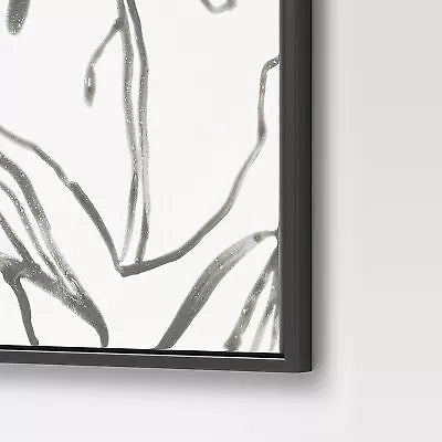 Botanical Sketch Framed Wall Canvas White/Black