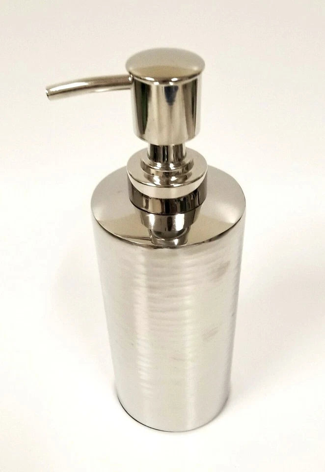 Handmade India Textured Silver Tone Metal Soap Lotion Dispenser