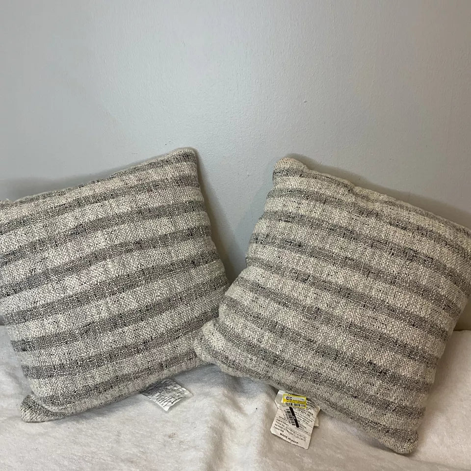 1-Piece Gray Stripe Toss Pillows