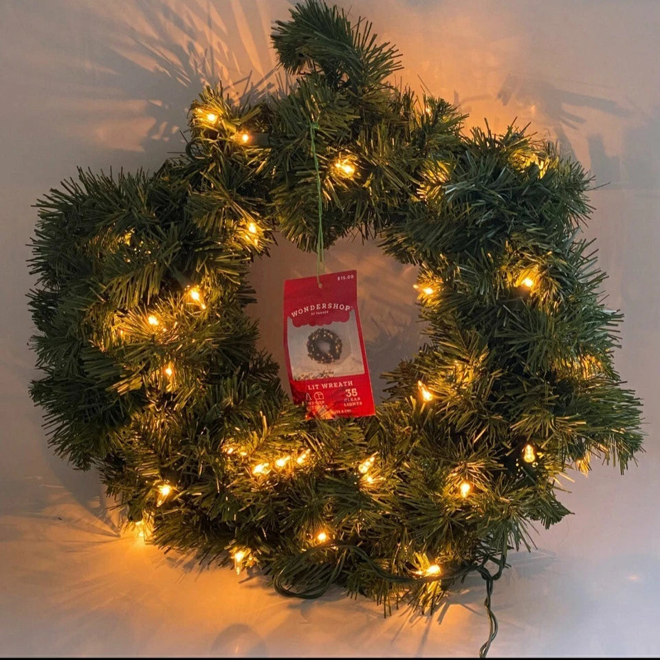 Lit Christmas Wreath