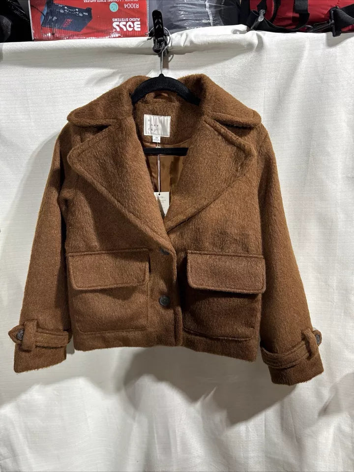 A New Day Womens Muddy Brown Jacket Coat Small