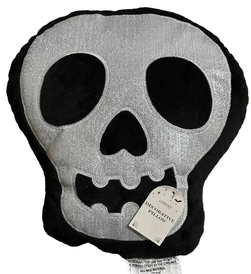 Bullseye Playground Black Decorative Skull Pillow