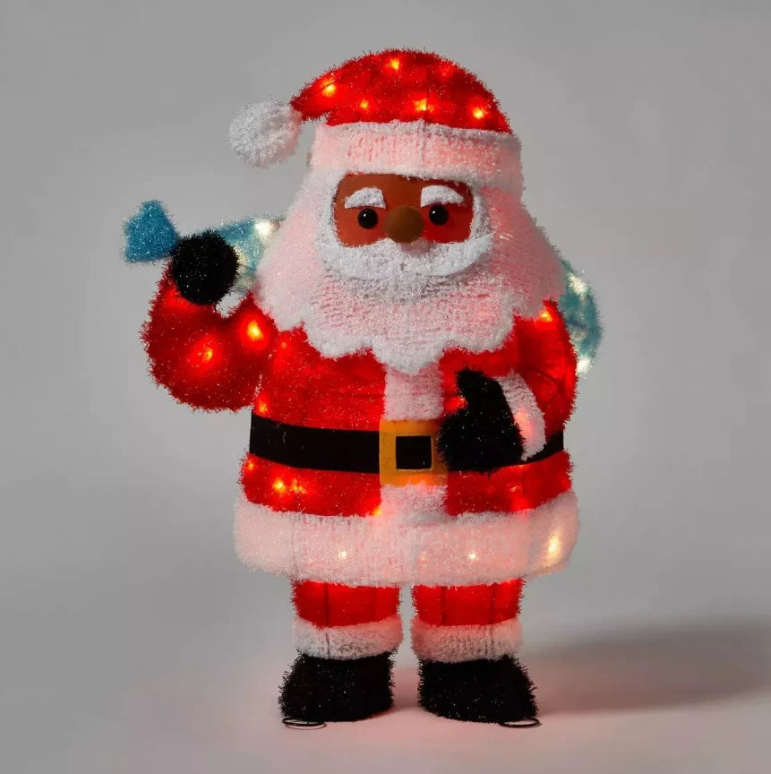 Lit Tinsel Santa w/ 4 Interchangeable Faces final cut