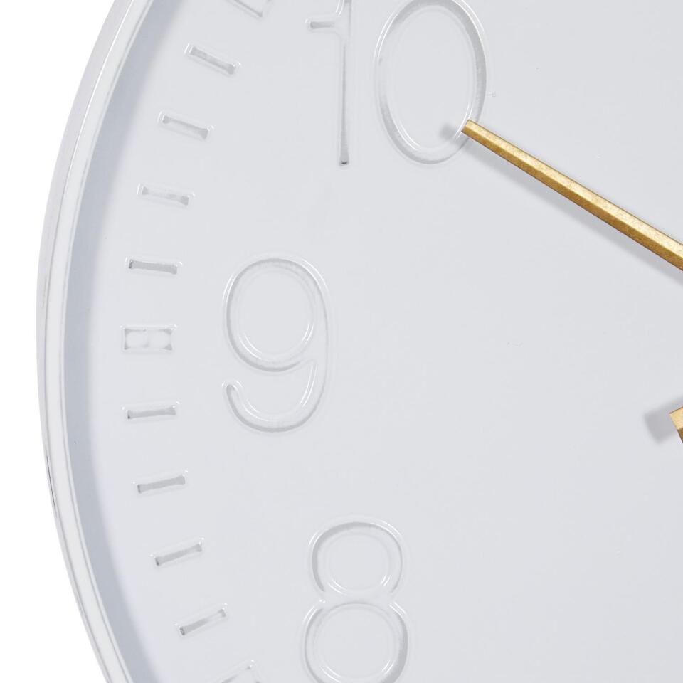 White Metal Round Analog Wall Clock