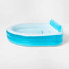Family Pool with Bench Oval Kiddie Pool - PVC
