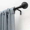 Lumi Single Curtain Rod Set Brushed Nickel- Lined Ball