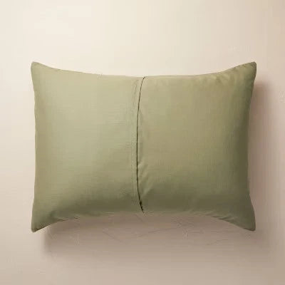 3pc Full/Queen Washed Loop Stripe Duvet Cover Bedding Set Sage Green