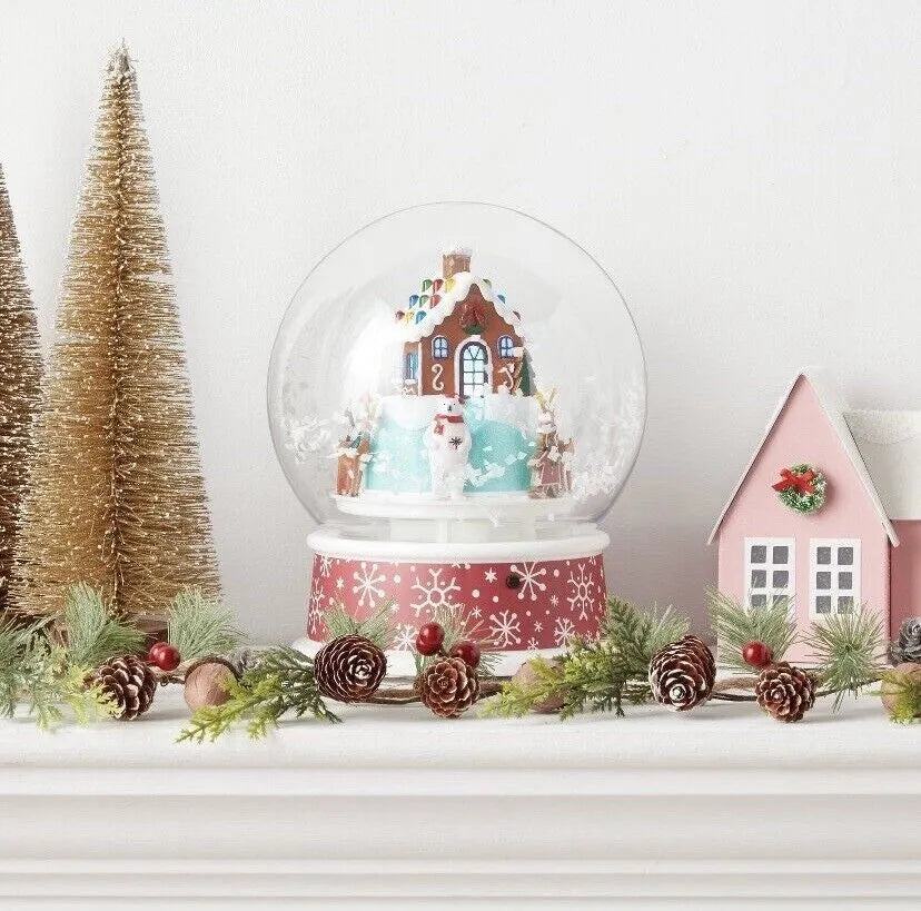 Christmas Animated Gingerbread House Snow Globe