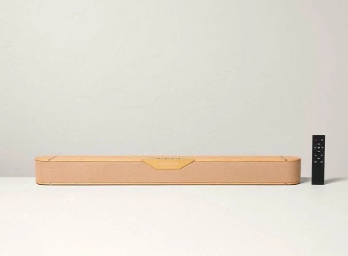 Wood & Brass Finish Dolby Digital Sound Bar Speaker