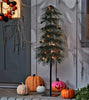 LED Black Faux Alpine Balsam Fir Halloween Tree with Golden Warm White