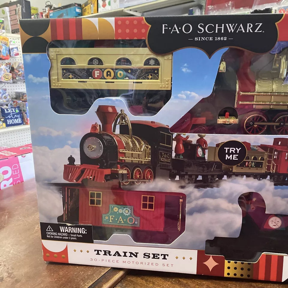 30 Piece Motorized Train Set Classic Christmas Sounds Light Up