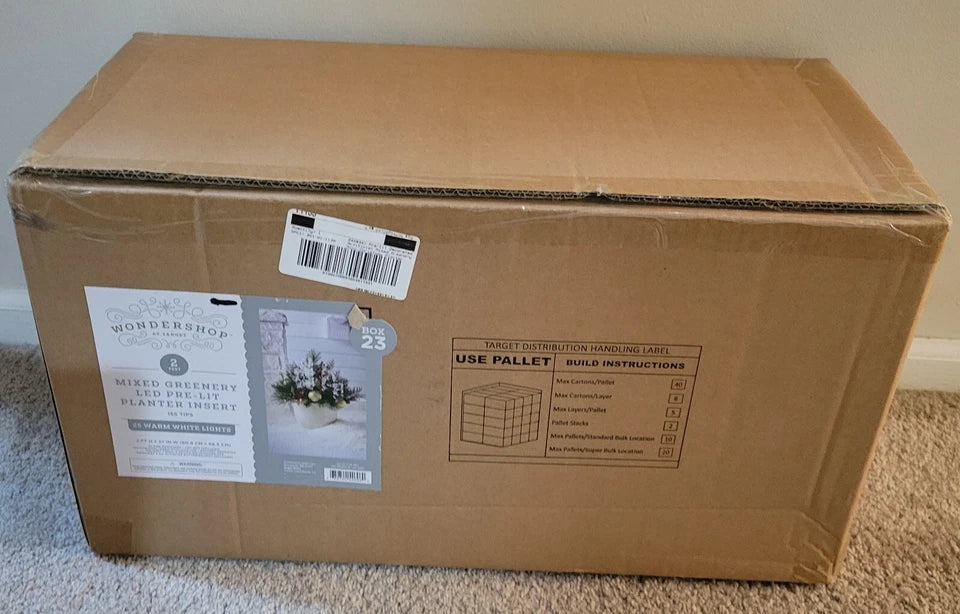 Pot " Insert" Pre Light LED Warm White Christmas Planter Greenery, final cut