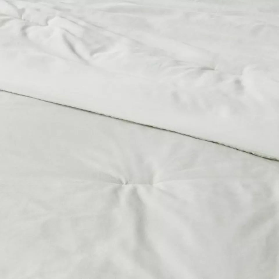 Washed Cotton Sateen Comforter & Sham Set Full / Queen Sage Green