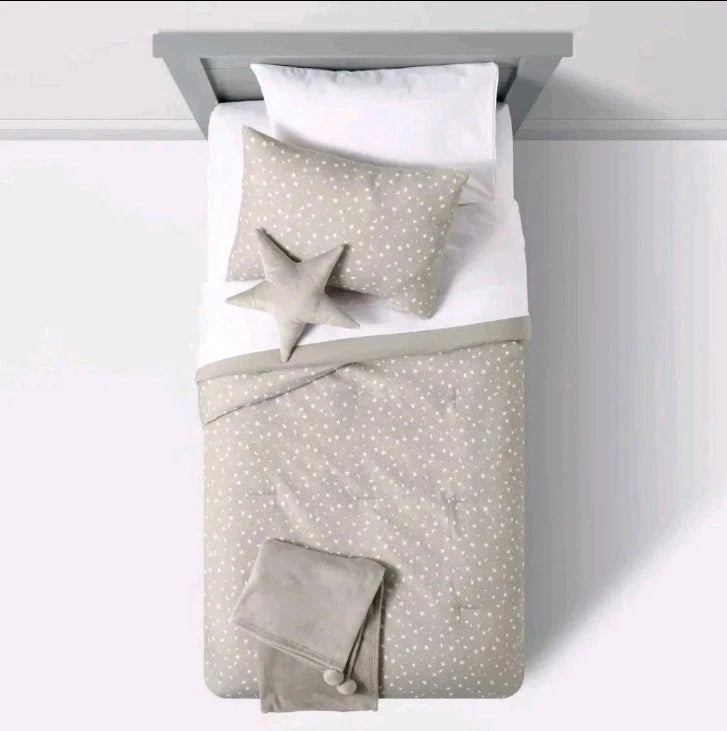 5pc Full/Queen Star Value Multi-Piece Bedding Set Gray
