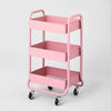 3 Tier Metal Utility Cart Pink - Brightroom