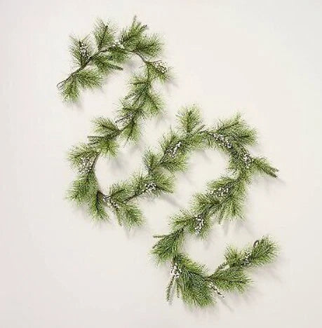 Faux Needle Pine and Snowberry Christmas Garland