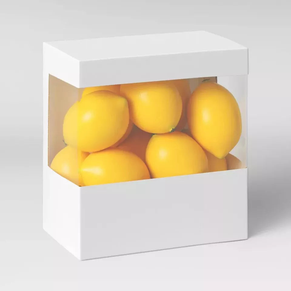 SET OF 3 Boxes Decorative Lemon Filler Yellow, final cut