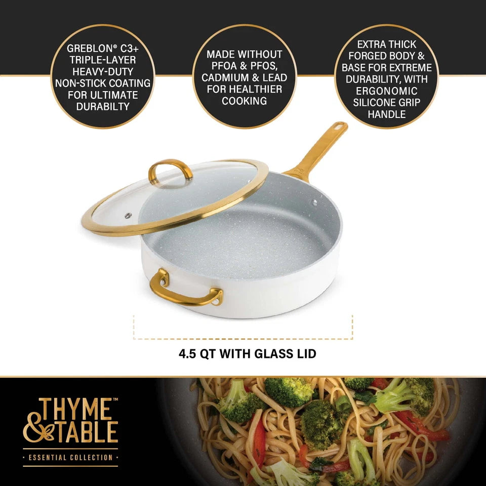 Thyme & Table Non-Stick Supreme Saute Pan, Cream
