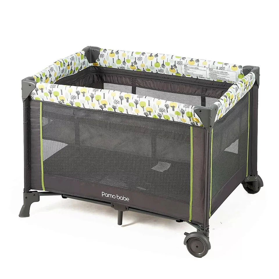 Bassinet Nursery Center Play Yard Crib with Changing Table, Green