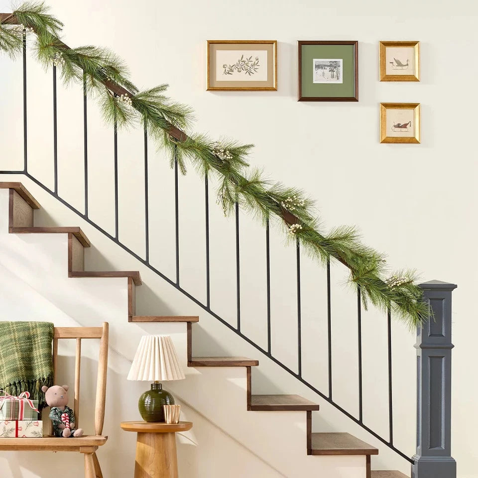 Faux Needle Pine and Snowberry Christmas Garland