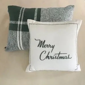 Embroidered Merry Christmas Throw Pillow