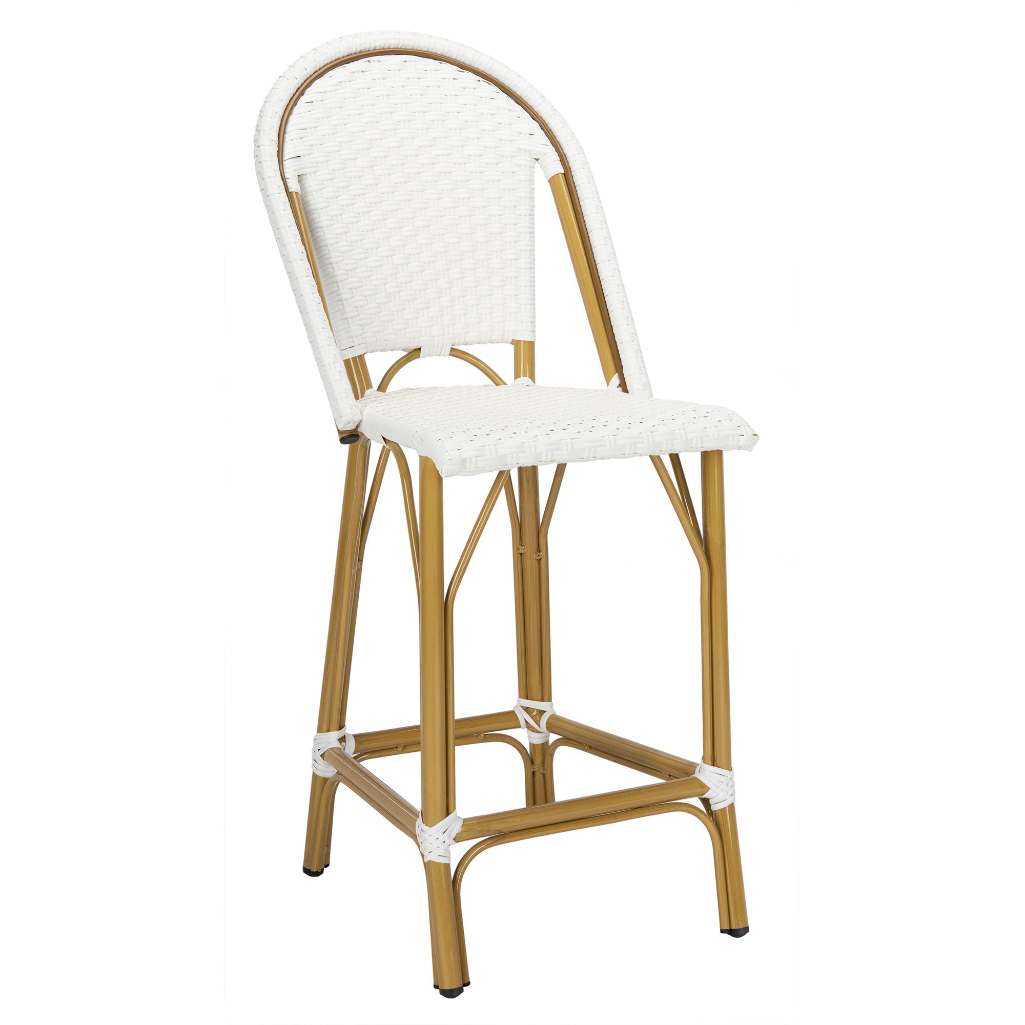 Gresley Indoor-Outdoor French Bistro Counter Stool in White