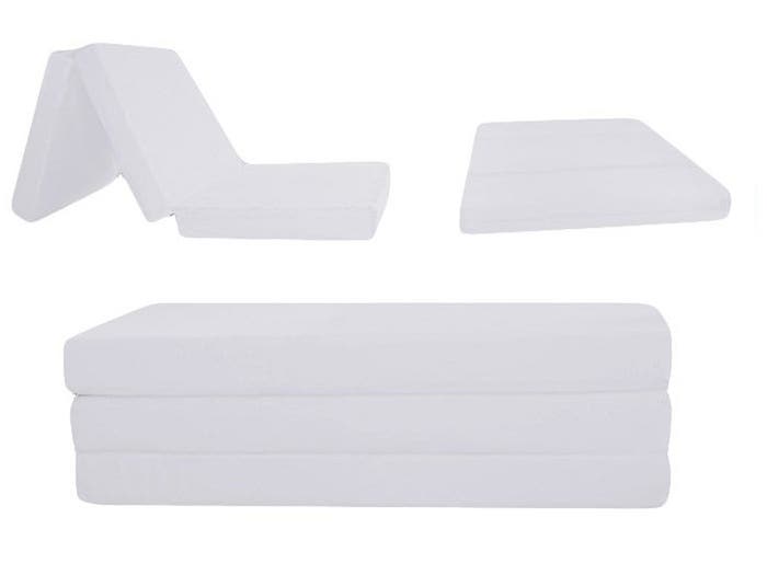 5 inch White Folding Foam Bed, Queen