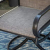 Black Swivel Textilene Metal Patio Outdoor Dining Chair (2-Pack)