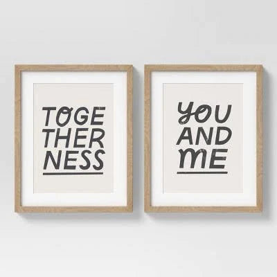 (Set of 2) 16" x 20" Togetherness Framed Wall Art SHOWROOM ITEM