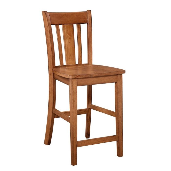John Thomas Dining Essentials San Remo Wood Stool in Bourbon Oak