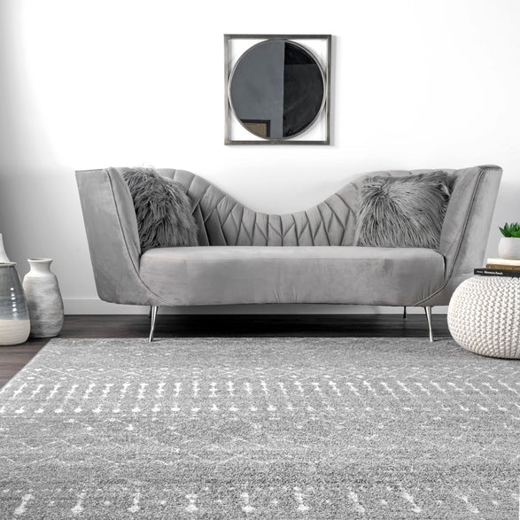 Blythe Modern Moroccan Trellis Dark Gray Area Rug