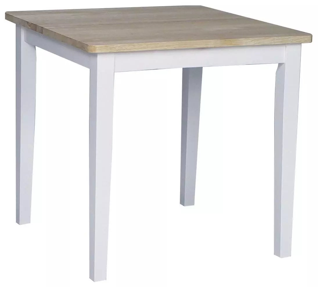 Dining Essentials White/Natural Square Dining Table SHOWROOM ITEM ONLY