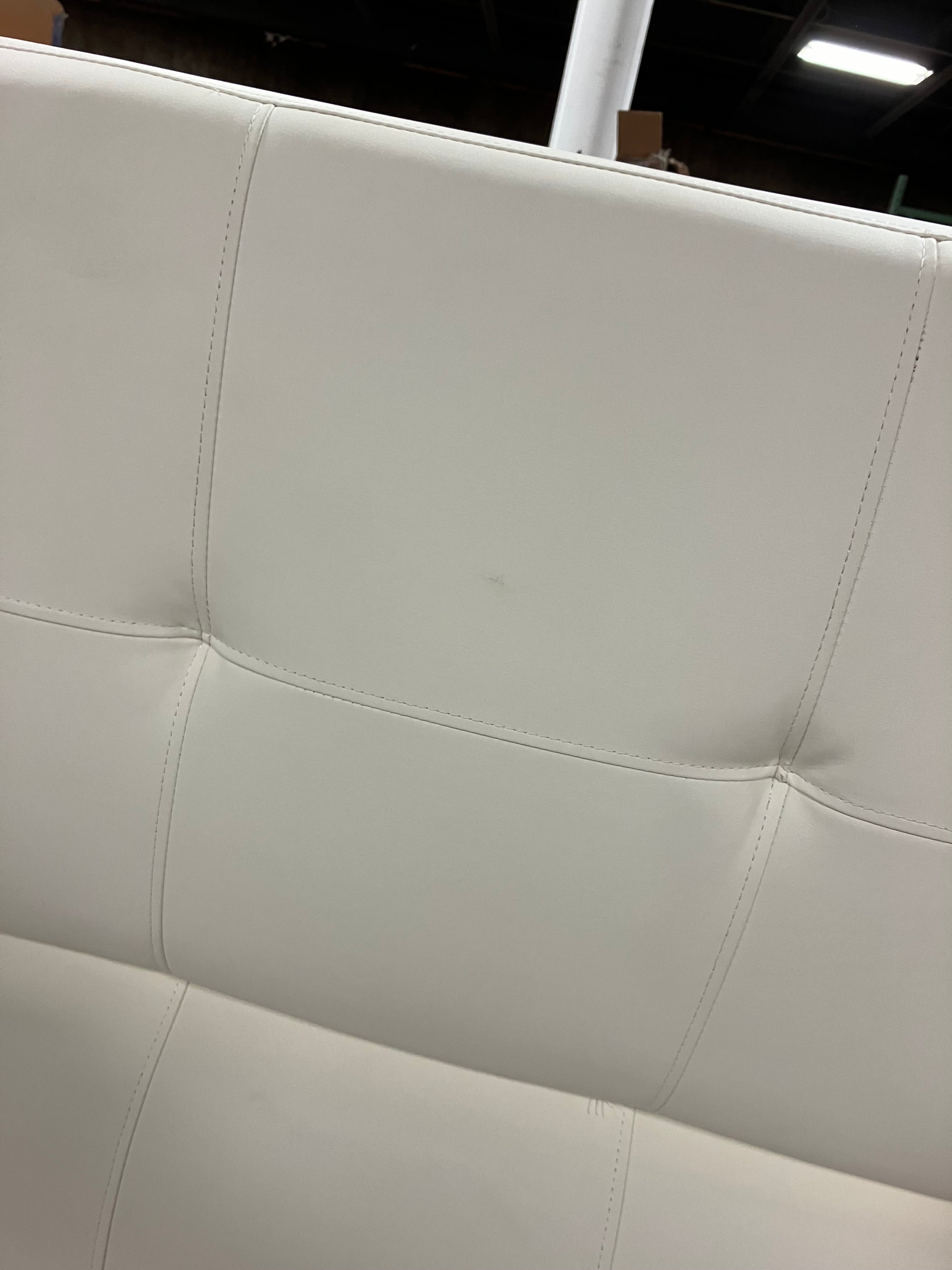 Benitez Twin Vegan Leather Tufted Back Convertible Sofa