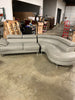 Bobkona Isidro Faux Leather sectional, Light Grey