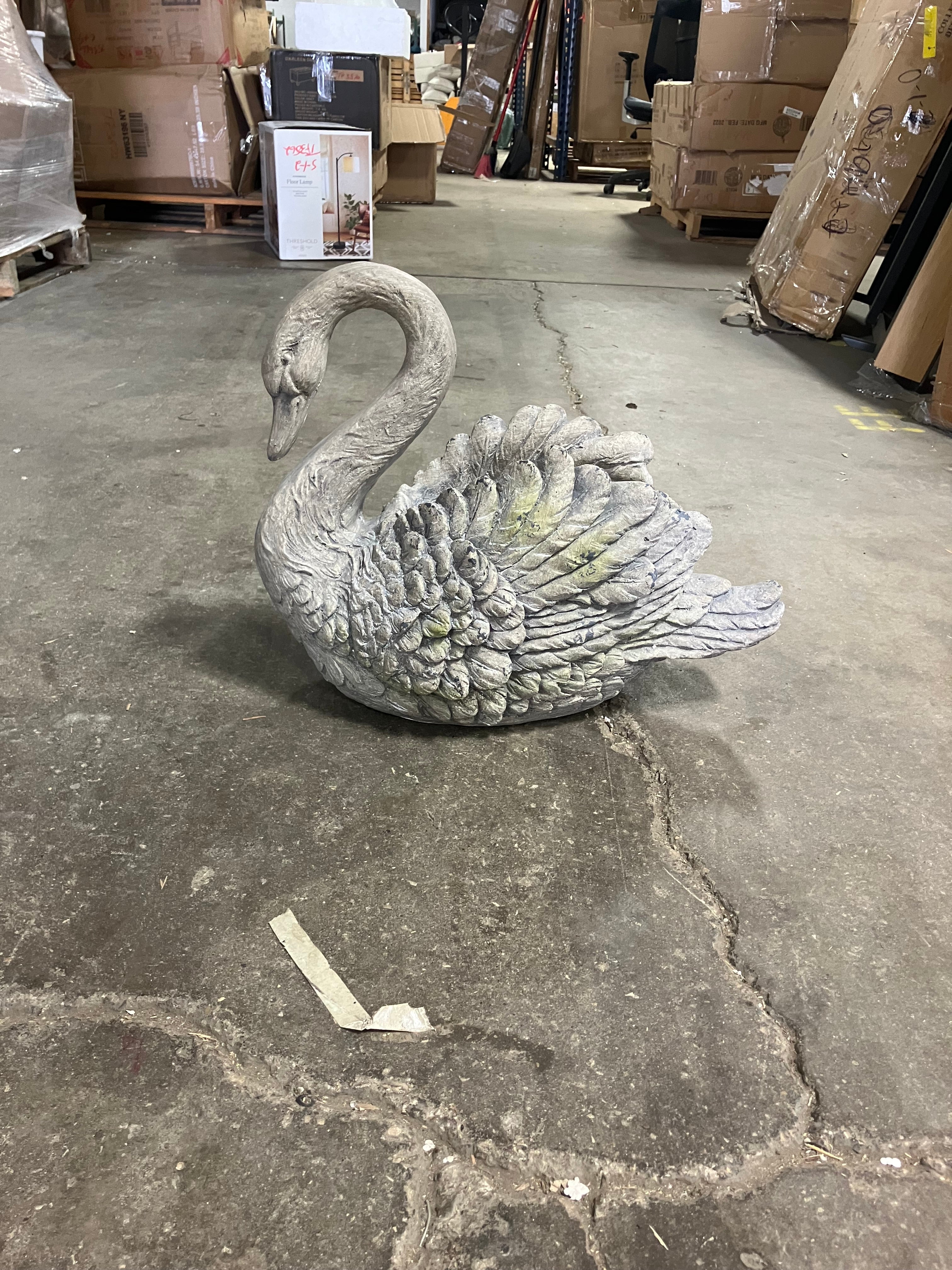 Swan Indoor Outdoor Planter Garden Decor Sculpture