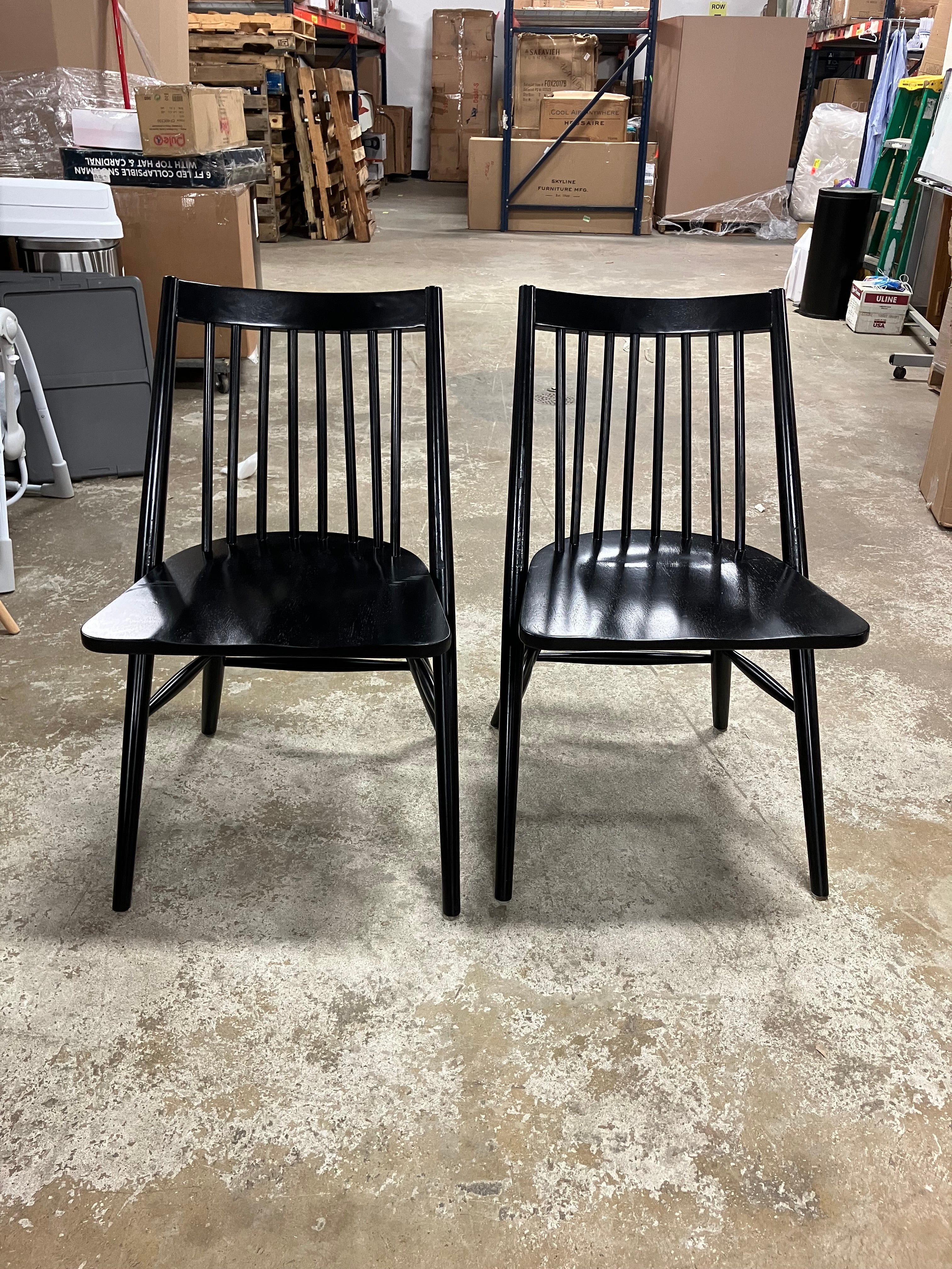 Dining Wren Black Spindle Dining Chair (Set of 2) - Black