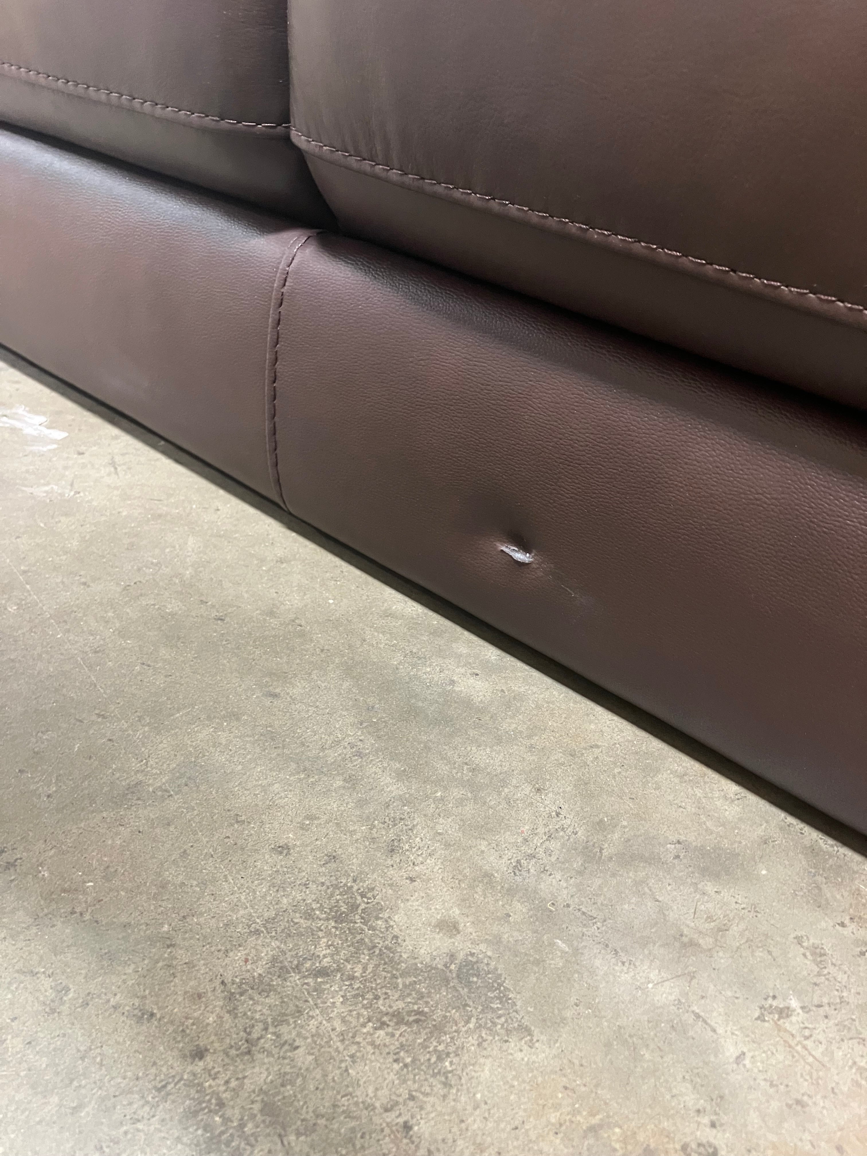 Bergen Genuine Leather Square Arm Sofa - Armen Living